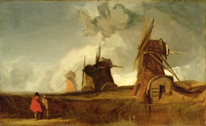 Drainagemolens in de Fens, Croyland, Lincolnshire, c.1830-40
